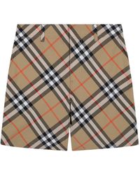 Burberry - Sand Ip Check Cotton Shorts - Lyst