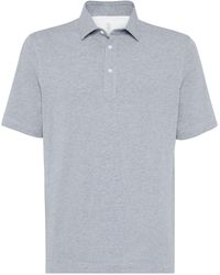 Brunello Cucinelli - Cotton Jersey Polo With Shirt-Style Collar - Lyst