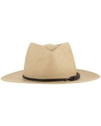 Brunello Cucinelli - Straw Fedora With Precious Leather Band - Lyst