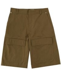 MSGM - Cotton Shorts With Logo Patch - Lyst