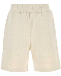 Fendi - Melange Cream Cotton Bermuda Shorts - Lyst