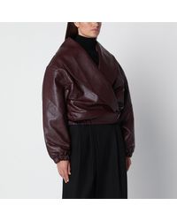 Source Unknown - Eleni Faux Leather Bomber Jacket - Lyst