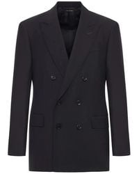 Tom Ford - High Twist Broken Twill Double Breast Jacket - Lyst