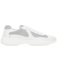 Prada - Two-Tone Leather And Tech Fabric Sneakers - Lyst