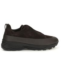 ZEGNA - Triple Stitch Monte Leather Suede Sneakers E2 - Lyst
