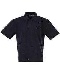 Carhartt - Cotton Polo Shirt With Paint Splatter Details - Lyst