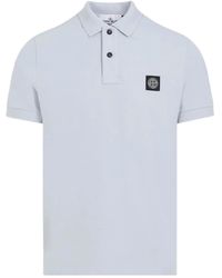 Stone Island - Logo Cotton Polo Shirt - Lyst