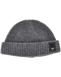 Emporio Armani - Wool And Cashmere Beanie Hat - Lyst