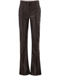 Elisabetta Franchi - Faux Leather-Effect Flared Trousers - Lyst