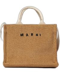 Marni - Raffia-Effect Small Tote Bag - Lyst