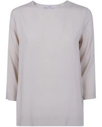 Rossopuro - 3/4 Sleeve Silk Blouse - Lyst