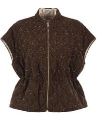 Fabiana Filippi - Quilted Virgin Wool, Silk And Cashmere Gilet With Sequins - Lyst