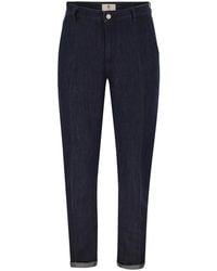 PT Torino - Tailored Cotton And Linen Blend Denim Jeans - Lyst