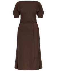 Lemaire - Cotton And Linen Midi Dress - Lyst