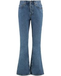 Burberry - High-Rise Bootcut Jeans Cotton Flared - Lyst