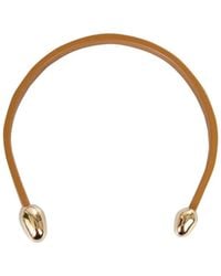 Bottega Veneta - Leather Necklace Brass Necklaces - Lyst