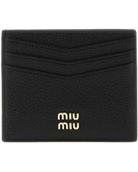 Miu Miu - Calf Leather Card Case - Lyst