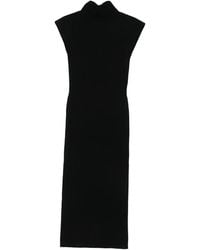 Alberta Ferretti - Fitted Midi Dress With Cap Sleeves - Lyst