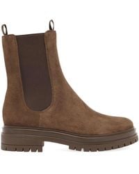 Gianvito Rossi - Chester Suede Leather Boots - Lyst
