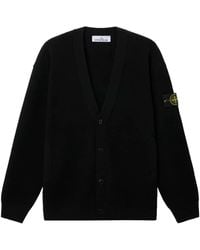 Stone Island - V-Neck Knit Cardigan With Pockets - Lyst