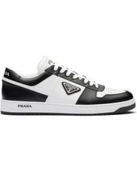 Prada - Downtown Colour-Block Leather Sneakers - Lyst