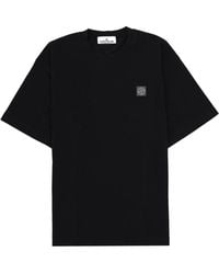 Stone Island - T-Shirt With Logo Patch - Lyst