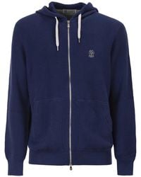 Brunello Cucinelli - Ribbed Cotton Knit Hooded Sweatshirt - Lyst