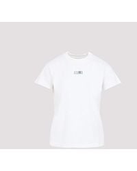 MM6 by Maison Margiela - Cotton Graphic Print T-Shirts Polos - Lyst