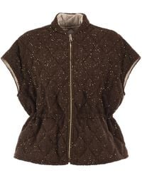 Fabiana Filippi - Quilted Virgin Wool, Silk And Cashmere Gilet With Sequins - Lyst