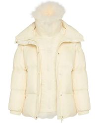 Yves Salomon - Ys Army Collection: Mid-Length Down Jacket With Removable Bib And Lambswool Trim - Lyst