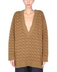 Jejia - V-Neck Jacquard Sweater - Lyst