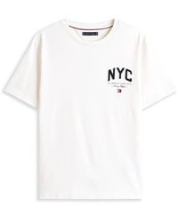Tommy Hilfiger - Ivory T-Shirt With Print - Lyst