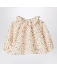 Teddy & Minou - Cream Blouse With Floral Print - Lyst