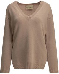 Valentino - V-Neck Cashmere Sweater - Lyst