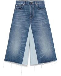 Chloé - Patchwork Denim Bermuda Shorts - Lyst