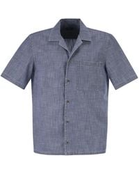 Peserico - Lightweight Cotton Chambray-Effect Short-Sleeve Shirt - Lyst