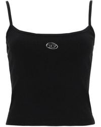 DIESEL - Top With Thin Straps And D-Logo Plaque On The Front - Lyst
