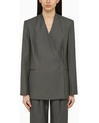 Loulou de Saison - Sandyato Single-Breasted Viscose Blazer - Lyst