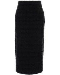 Alessandra Rich - Check Tweed Boucle Midi Skirt - Lyst