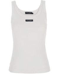 Dolce & Gabbana - Dolce & Gabbana Logo Cotton Tank Top - Lyst