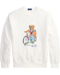 Polo Ralph Lauren - Cotton Sweatshirt With Polo Bear Print - Lyst