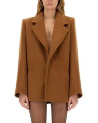 Saint Laurent - Short Wool Coat - Lyst