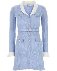 Self-Portrait - Self Portrait Ribbed Knit Mini Dress - Lyst