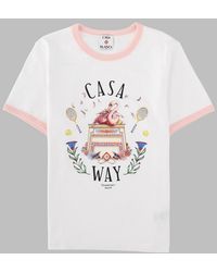 CASABLANCA - Casa Way Graphic Flamingo Tennis Organic Cotton T-Shirt - Lyst