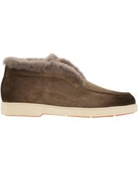 Santoni - Suede And Fur Desert Boot - Lyst