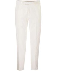PT Torino - Stretch Cotton Tailored Trousers - Lyst