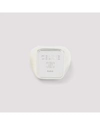 Celine - Brass Square Signet Ring - Lyst