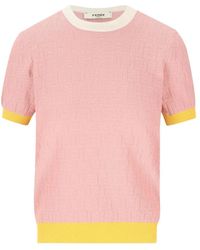 Fendi - Cotton And Silk Sweater - Lyst