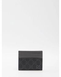 Gucci - Gg Fabric And Leather Card Holder - Lyst