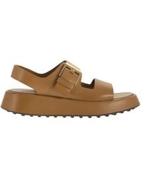 Tod's - Leather Sandal With Buckle - Lyst
